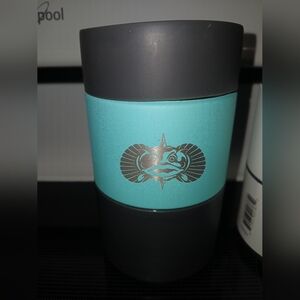Gray and Teal Insulated Travel Mug